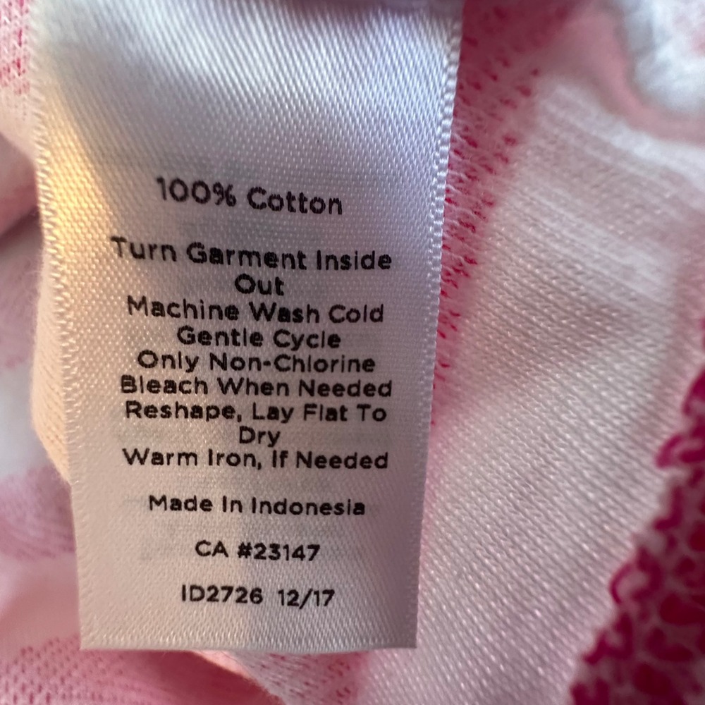 T by Talbots Top Women's XL Pink‎ White Striped 3/4 Sleeve Tunic Top Boat Neck - Picture 8 of 9